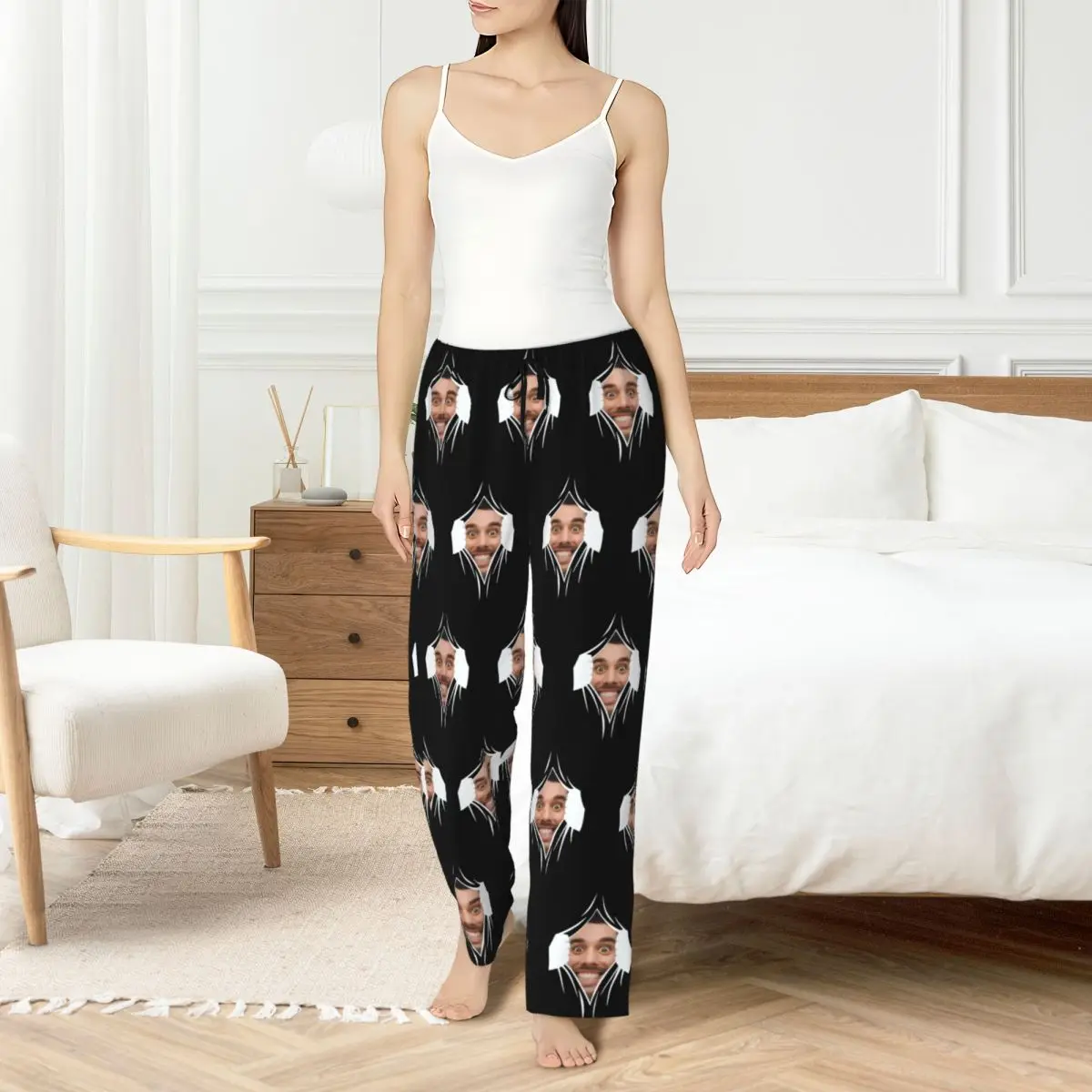 

Custom Printed for Women Custom Personalized Head Face Photo for Girlfriend Gift Pajama Pants Sleepwear Sleep Bottoms Pockets