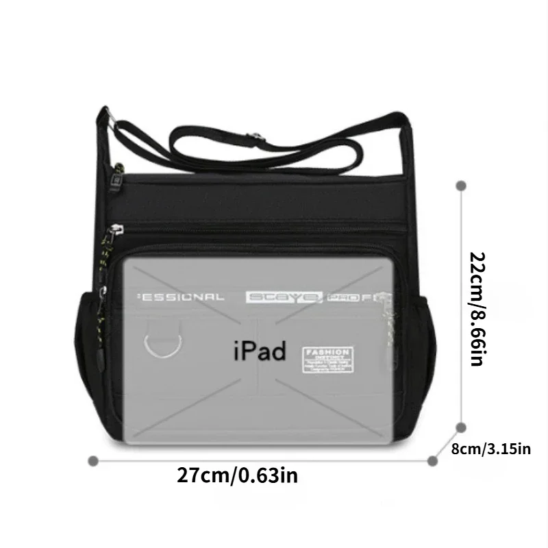 Design Oxford Schultertasche, große Kapazität, Herren, lässig, mehrere Fächer, modisch, Einzel-Schulter-Umhängetasche, luxuriöse Messenger-Tasche – Detail 5