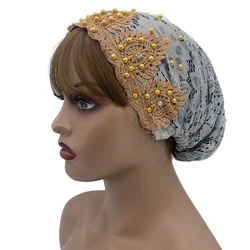 Elegant Female Head Wraps Muslim Headscarf Hat Turbante Mujer Luxury Diamonds Turban Cap for Women