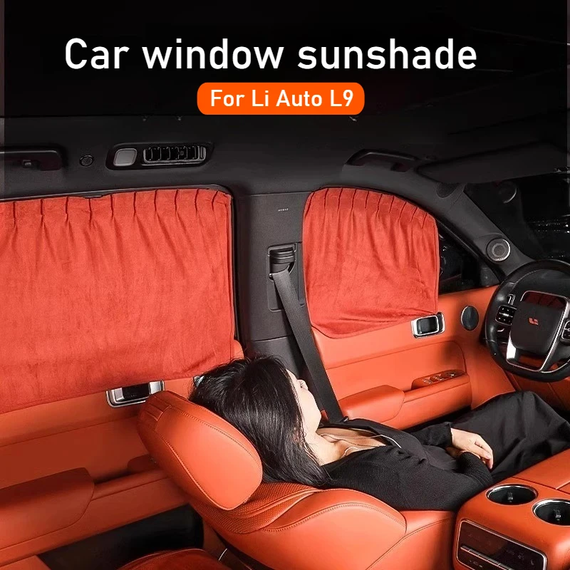For Li Auto L9 Car Window Insulation Sunshade Window Shade for Travel Nap Night Camping Textile Crafts Privacy Curtain Set