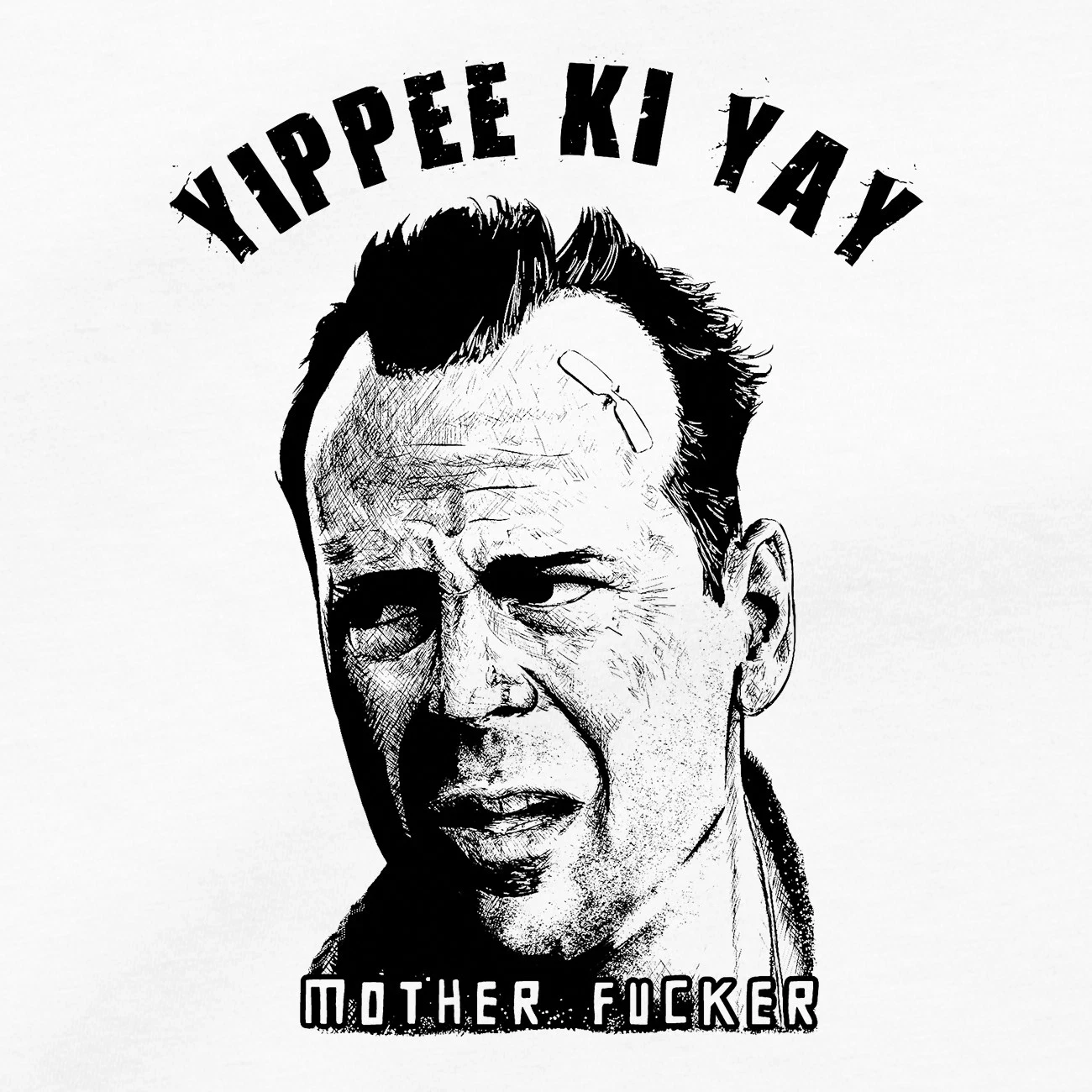 Yay! Bastard T-shirt a Die Hard movie T-shirt featuring Bruce Willis as John McKellen pure cotton all-season streetwear shirt