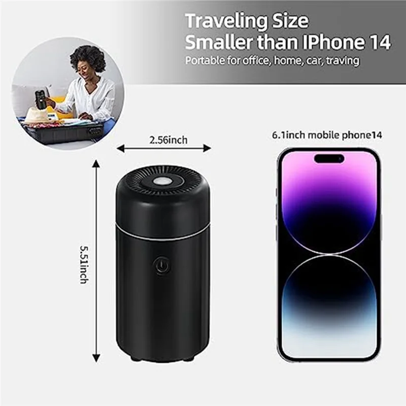 Shoppingappliances Car Diffusers For Essential Oils,USB Scent Diffuser, Aromatherapy Oil Diffusers, 7 Color For Car,Home,Travel