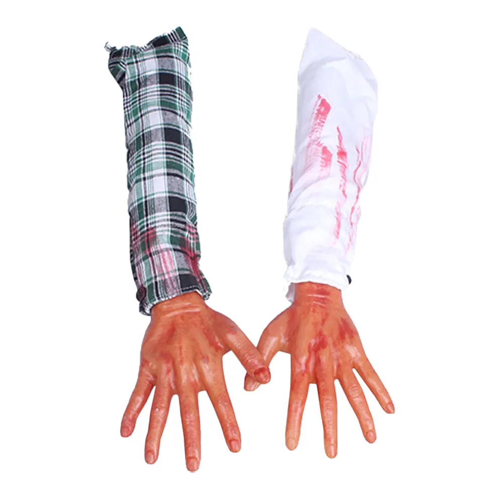 

2Pcs Fake Hands for Halloween Use with Other Decorations to Boost Scary Ambience Horror Themed Party Supplies Spook Effect