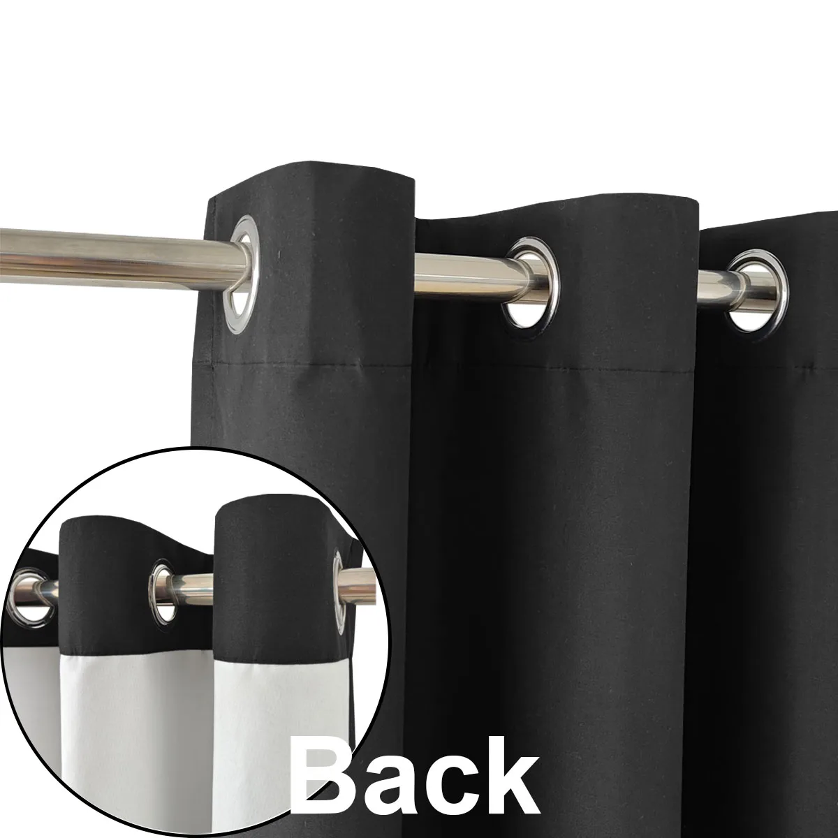 2PCS, Grommet Top, 100% Blackout Heat Insulation Sound Insulation Curtains With White Liner, Suitable For Bedroom  Living Room