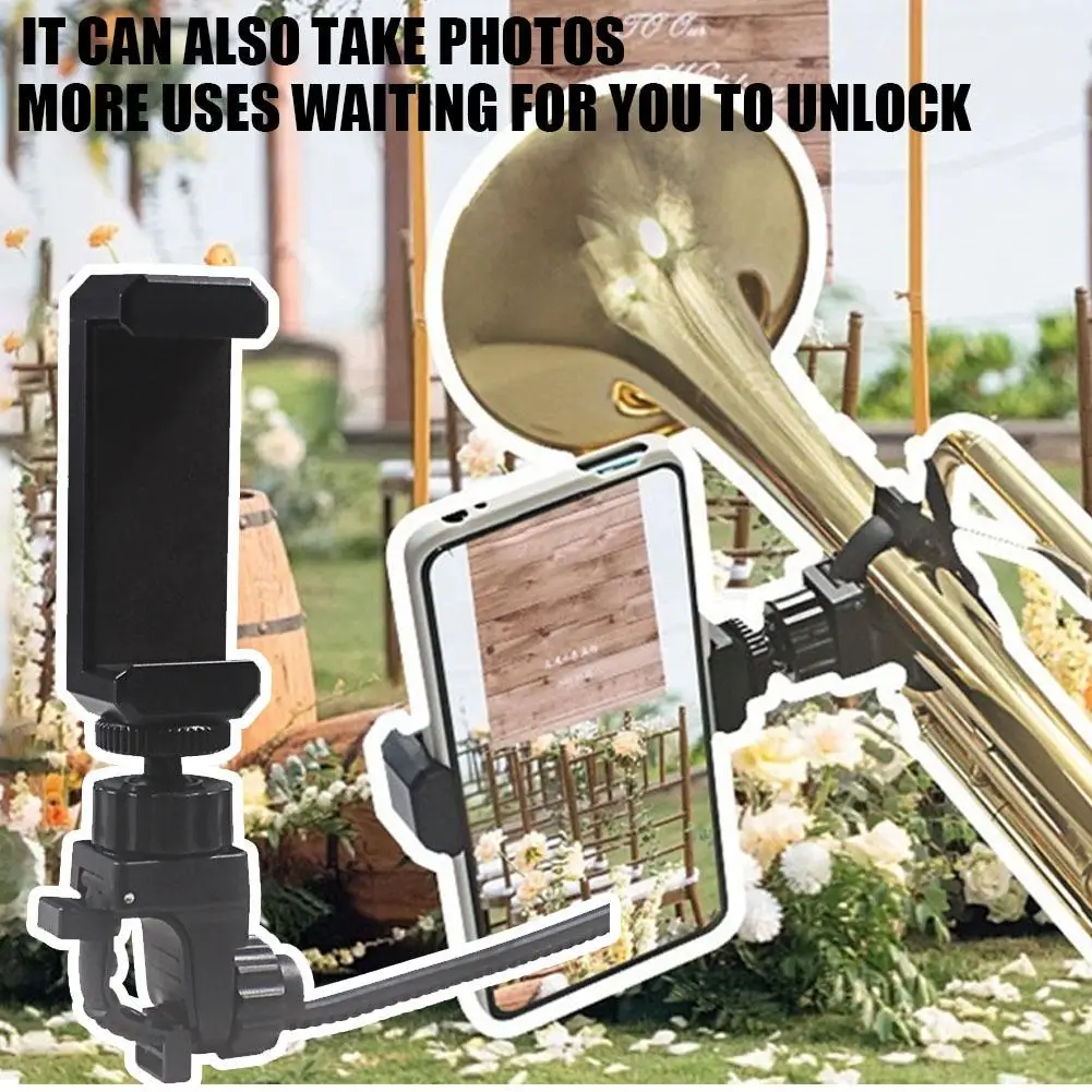 

Подставка для телефона с музыкальным инструментом и держателем для мобильного телефона, аксессуары, инструменты для трубы, вращающиеся на 360 градусов в прямом эфире, чтение шнура Y5q6