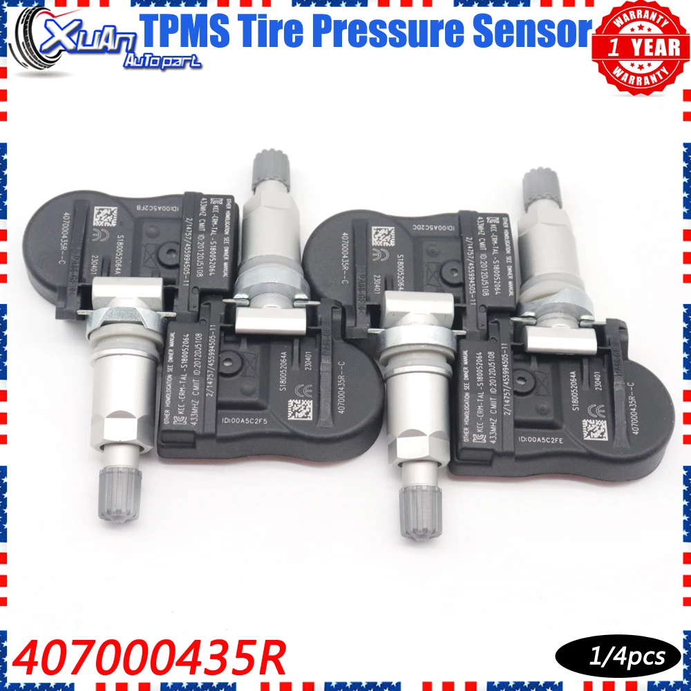 XUAN TPMS Tire Pressure Sensor Monitor System 407000435R For Renault Laguna Megane III Van Fluence Scenic Zoe Latitude 433Mhz