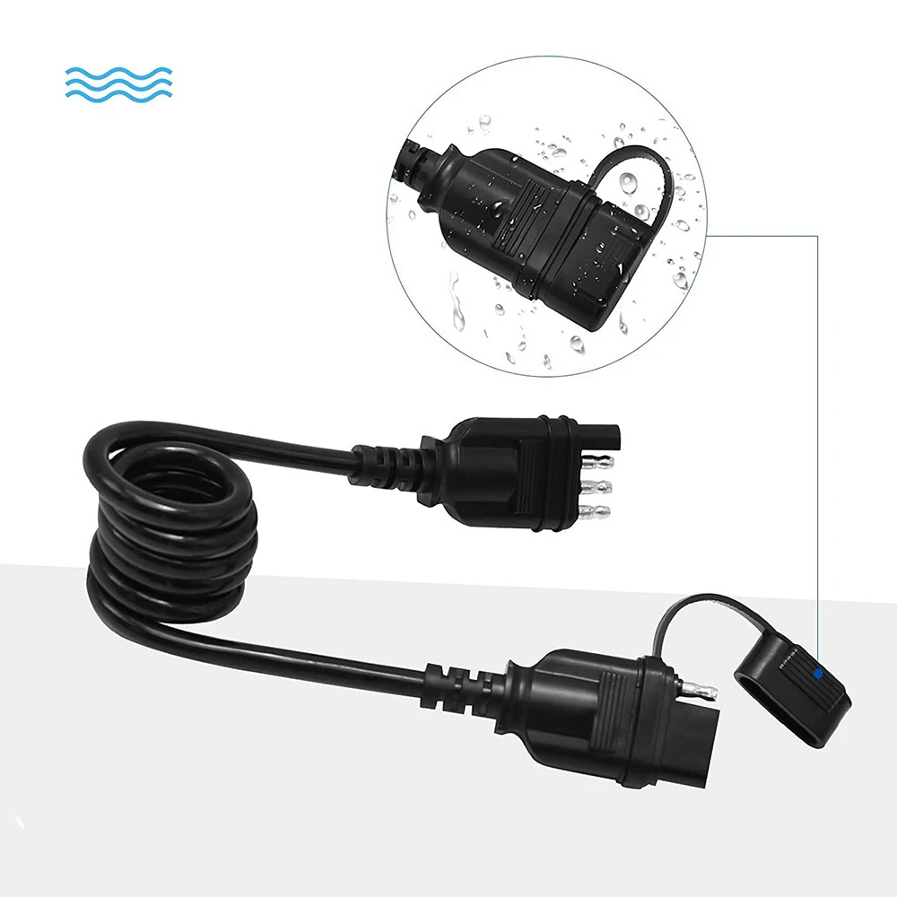 4Pin 3feet Trailer Spring Wire Plug Extension Adapter Male Female Connector 12V