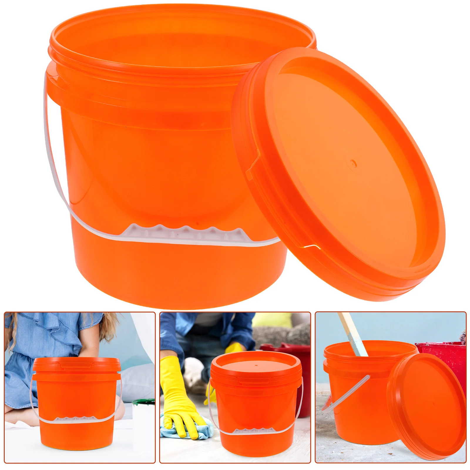 

Plastic Paint Storage Bucket Food Grade Airtight Lid Ergonomic Handle Durable Painting Container Multi Functional Pigment Bucket