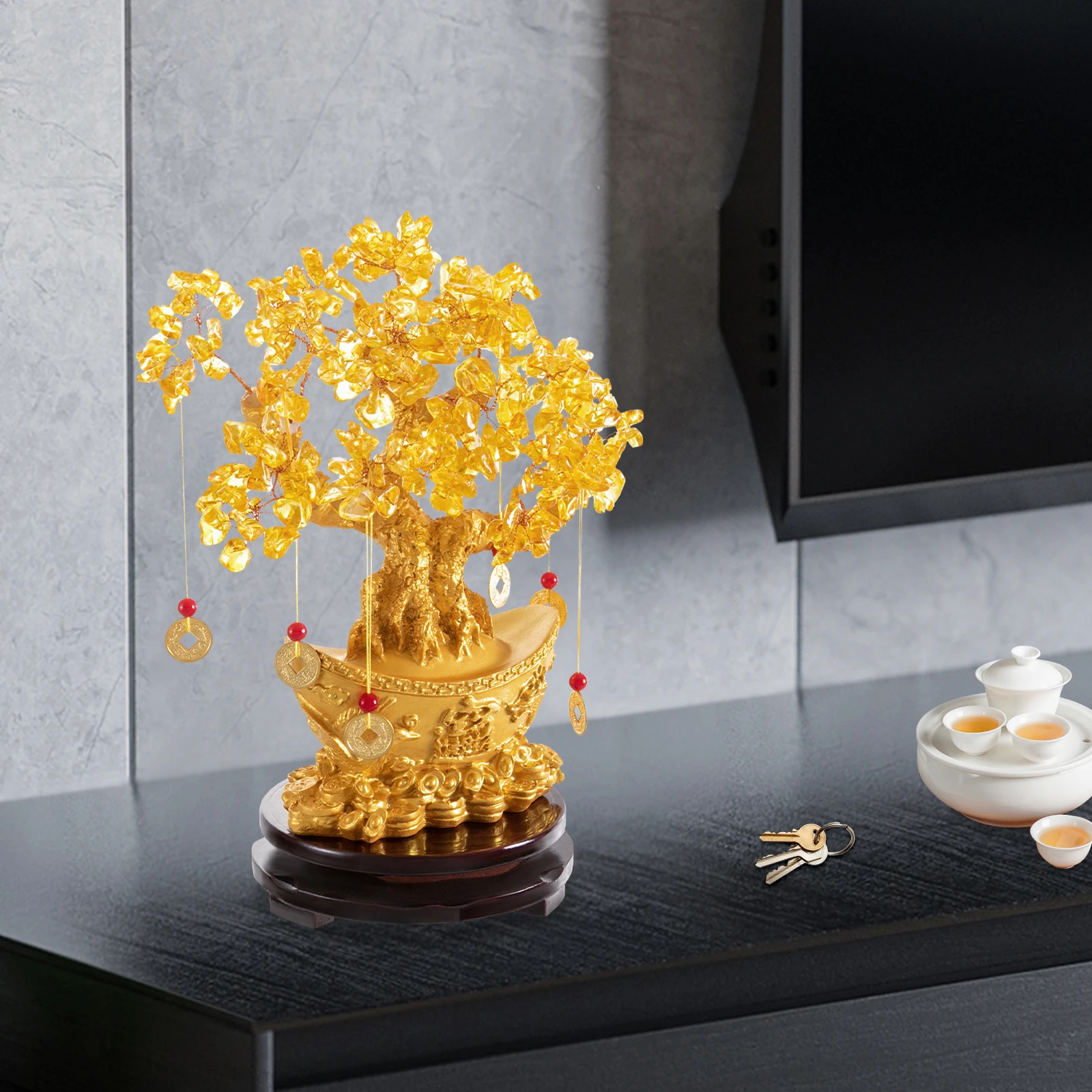 Tabletop Ornament Money Tree Decoration for Wealth& Luck Quality Gift