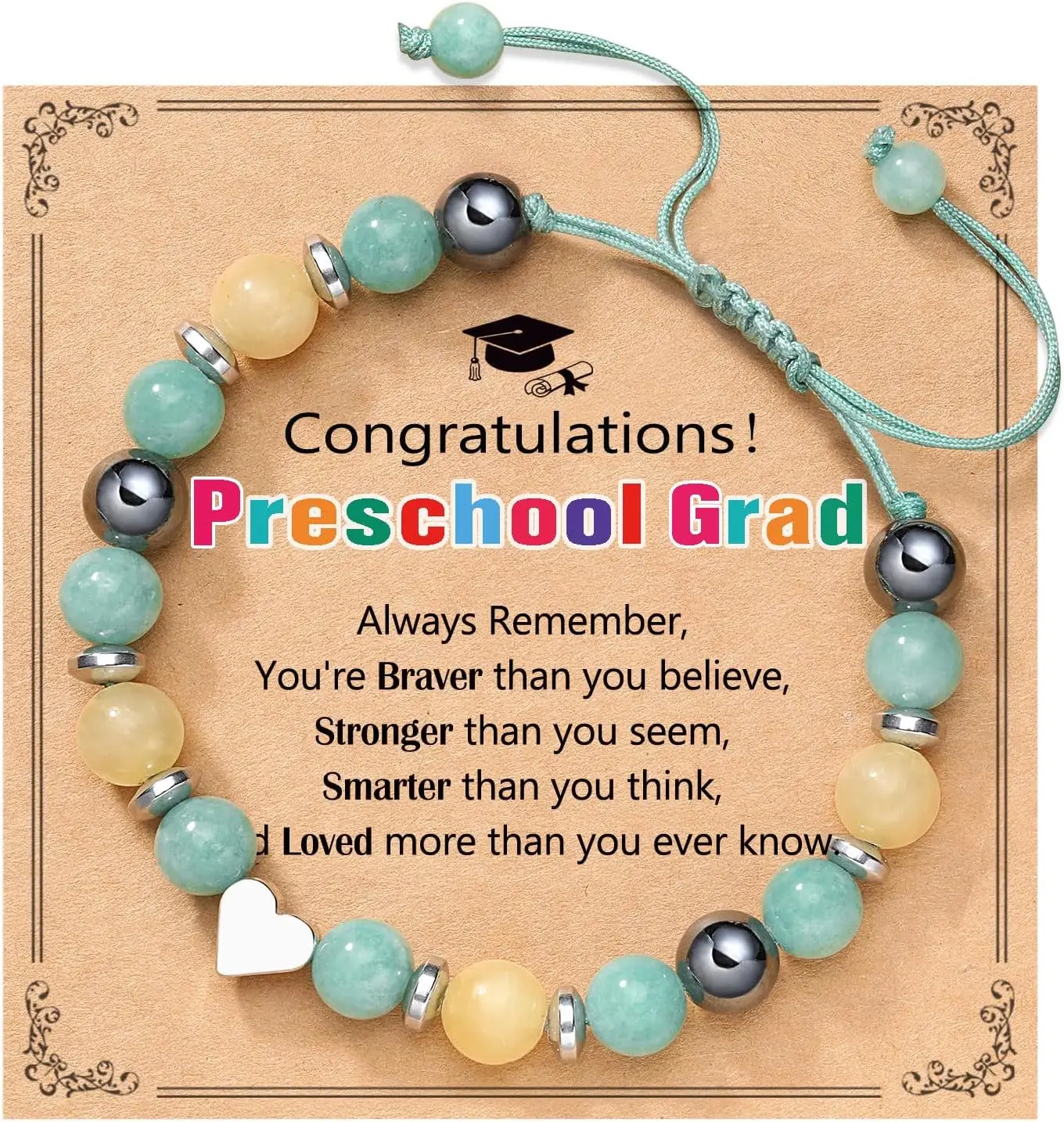 To My Daughter/Granddaughter/Niece Bracelet, Back to School Graduation Valentines Christmas Birthday Gifts for Girls
