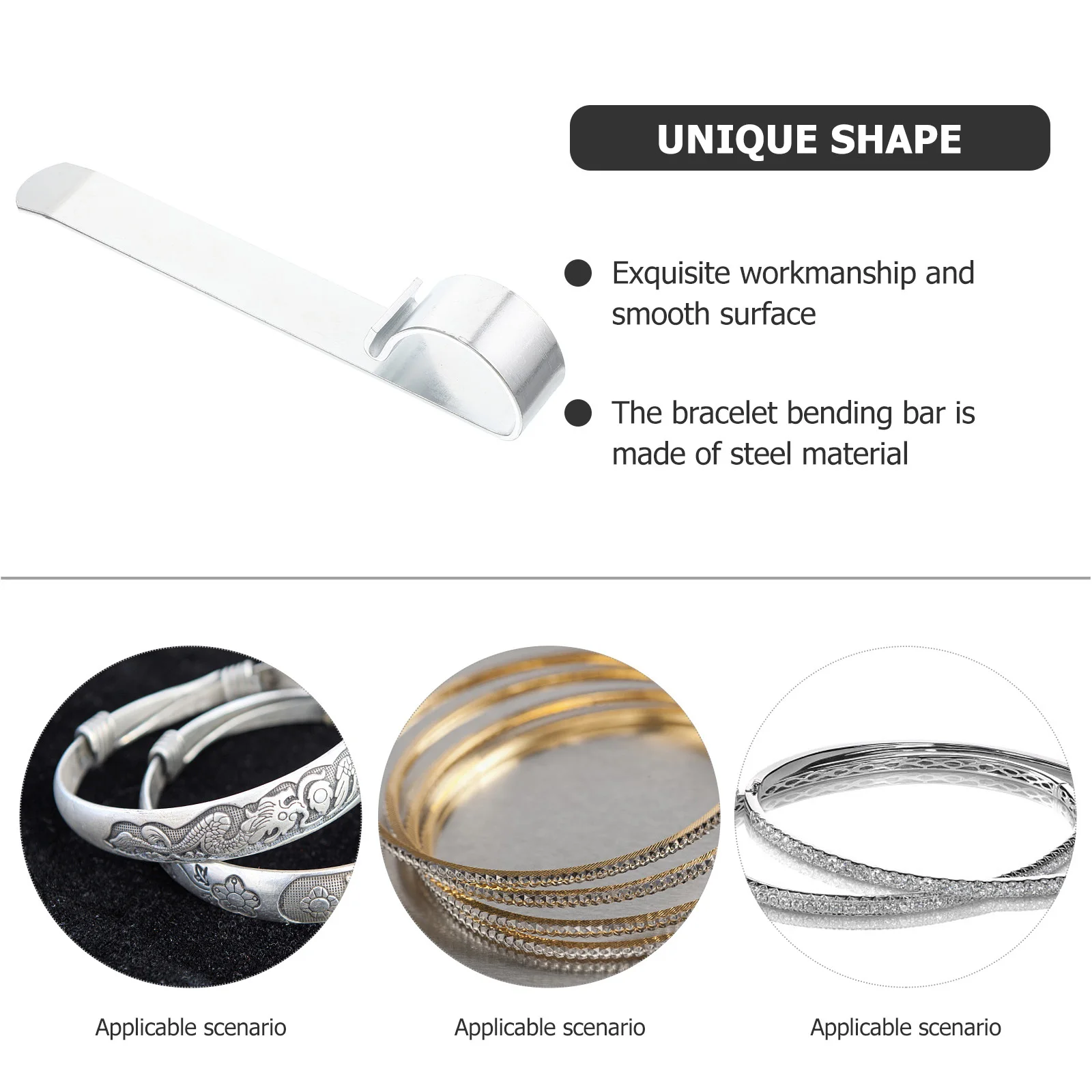 Steel Bracelet Bending Bar Jewelry Making Accessories Smooth Surface Easy Carry Store Professional Personal Use