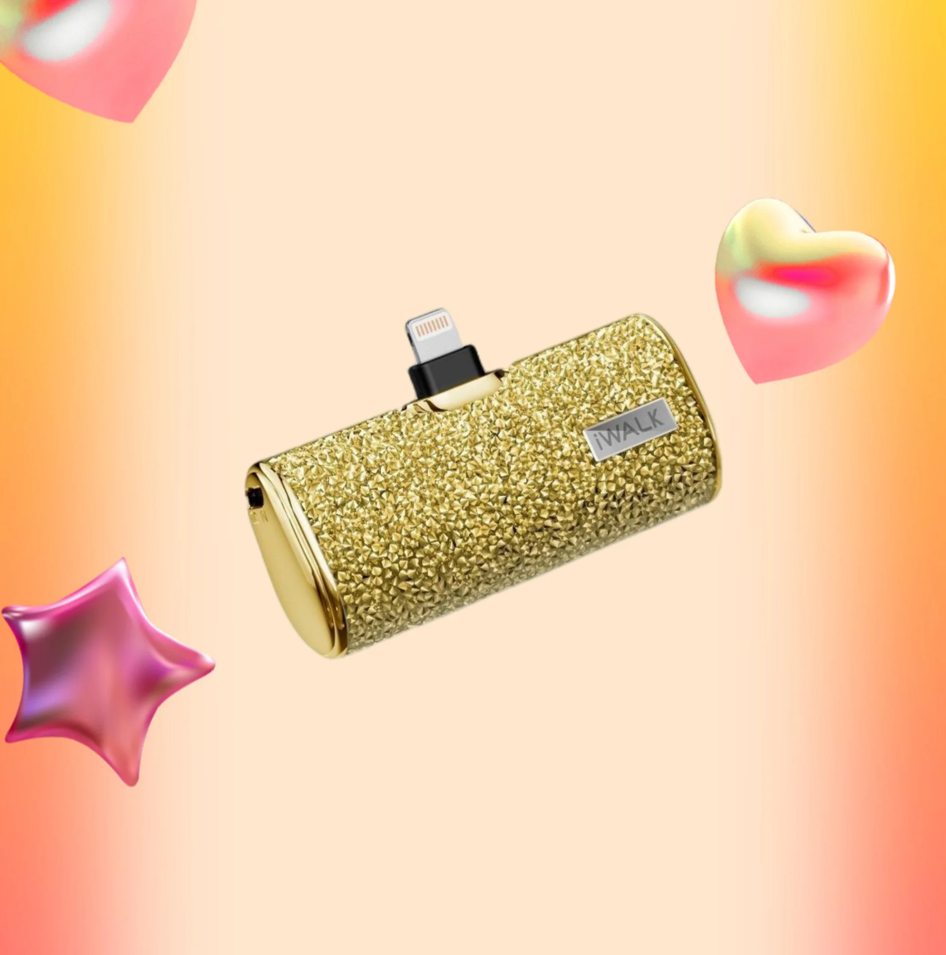 

The new mini Golden Diamond iWALK fast-charging portable power bank is suitable for iPhone and Android, elegant and fashionable