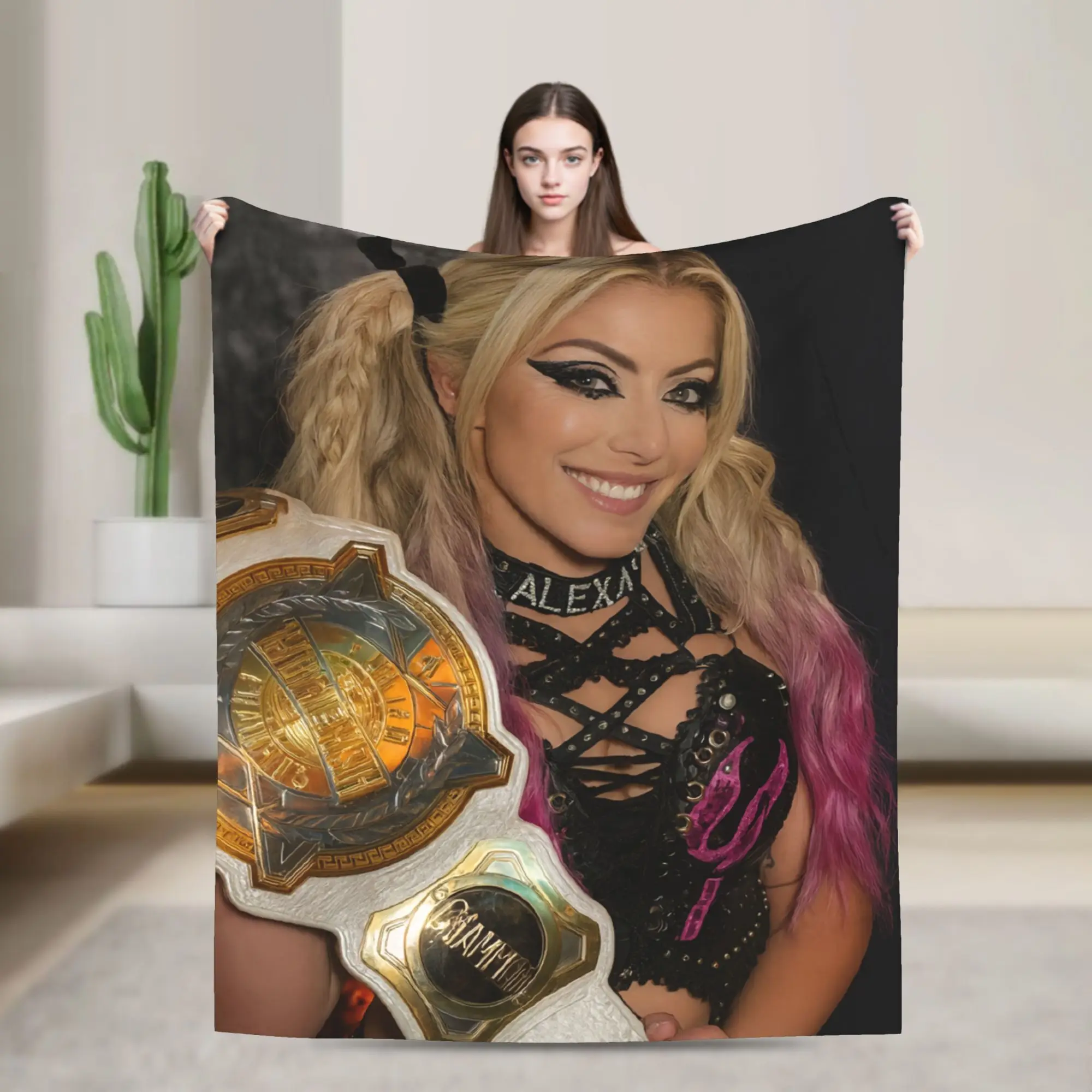 A-Alexa Bliss Blanket Ultra Soft Wrestler  Throw Blankets for Sofa 50x60 Inch Multi-size Plush Thin Quilt