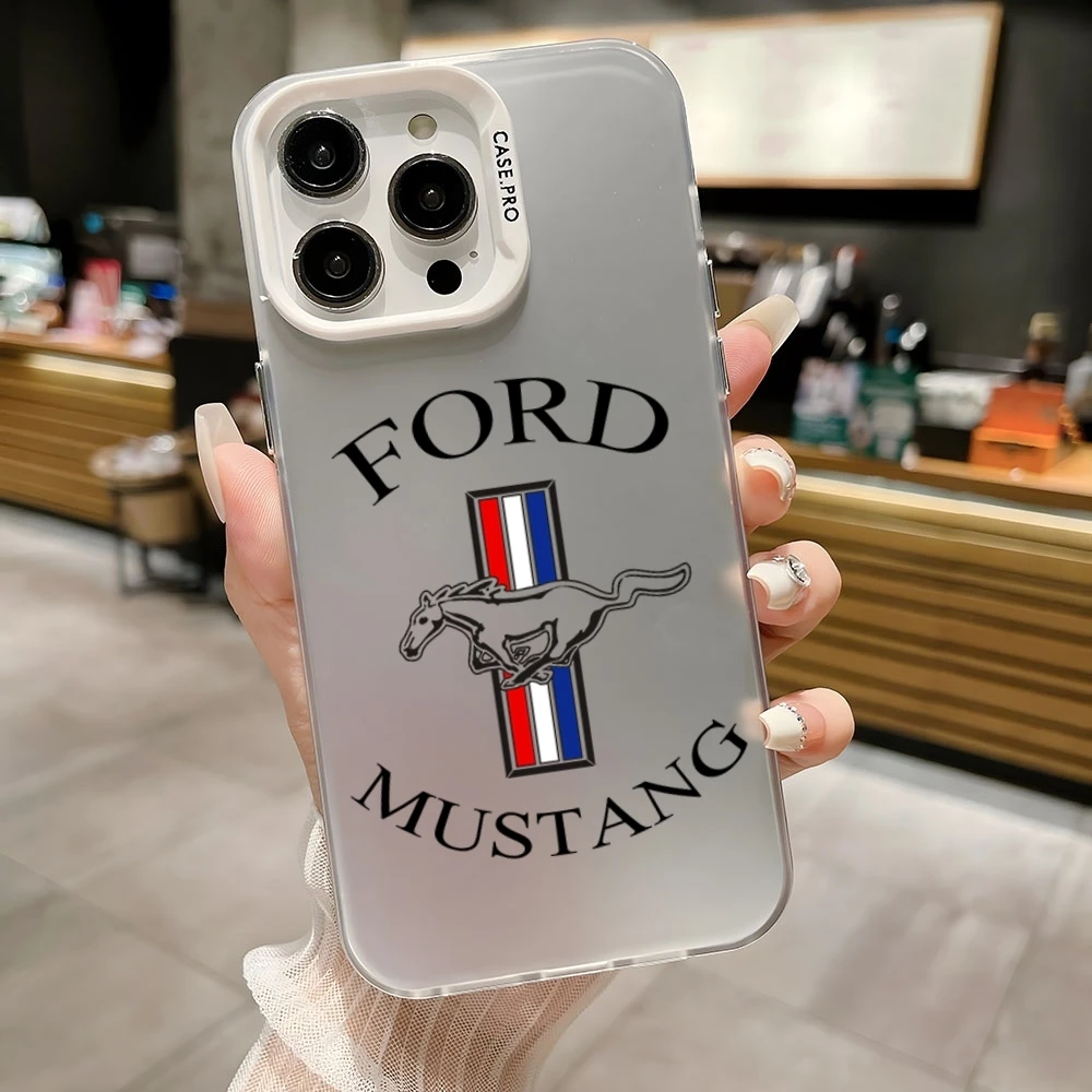 Cool Mustang Mobile Cell Phone Case Black White Cool for IPhone 16 15 14 13 12 Pro Max 11 2024 Fashion couple