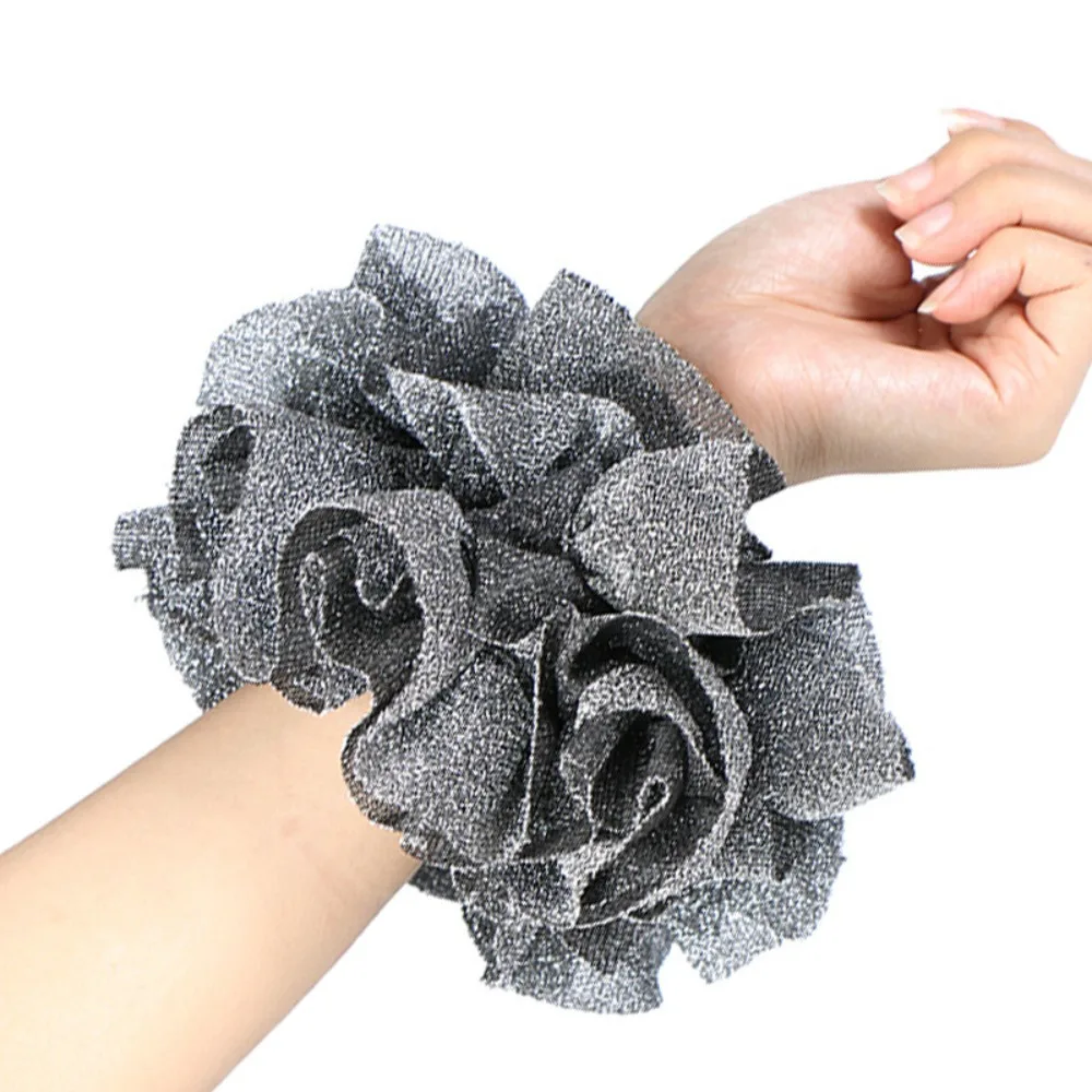 Headwear Oversize Scrunchies Fabric Art Elastic Elastic Shiny Velvet Fabric Hair Ring Golden Velvet Elastic Rubber Bands Hair