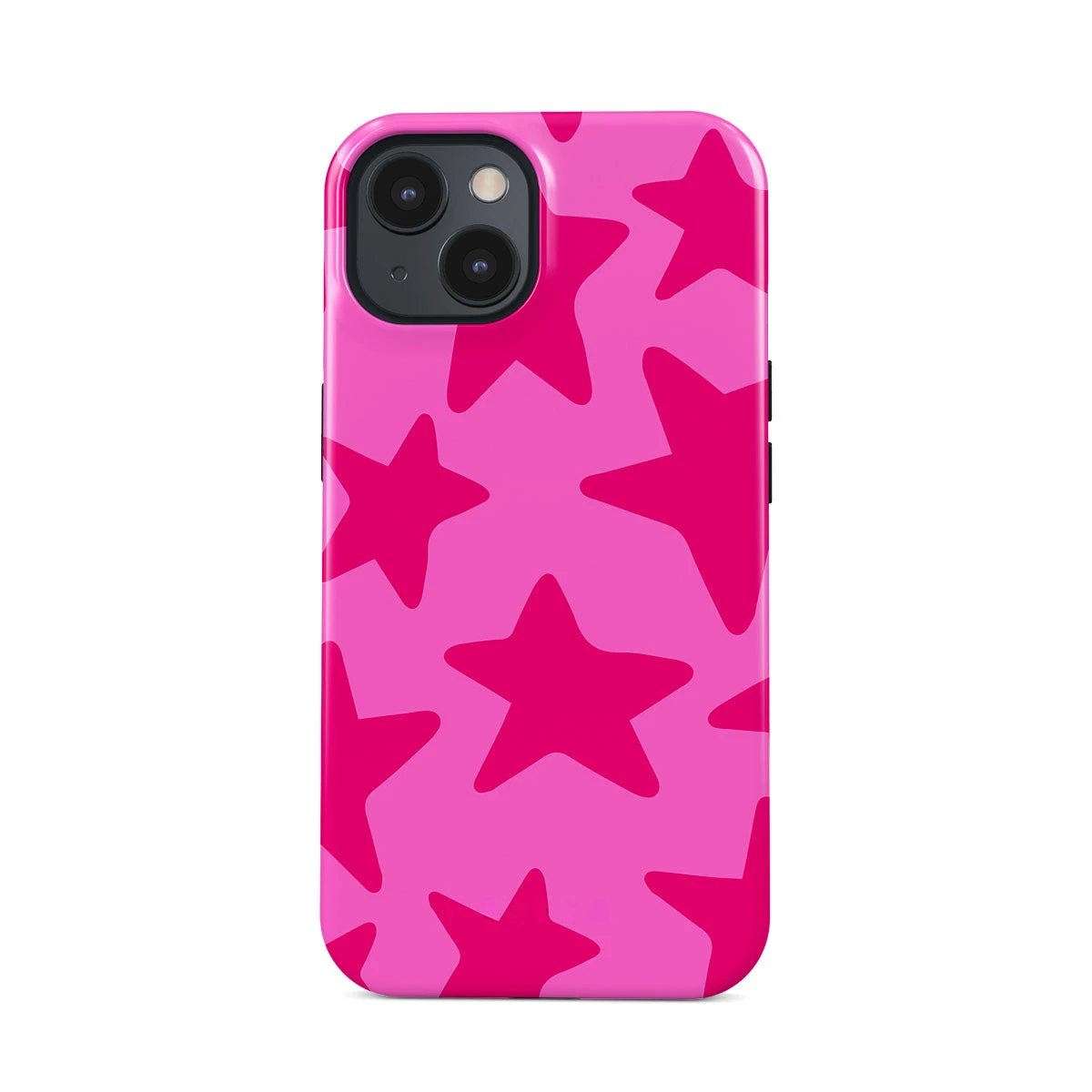 Fashion Pink Stars Phone Case for iPhone 16 15 14 13 12 11 Pro Max Plus Luxury Magnetic Double-layer Back Cover