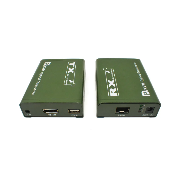 20Km Displayport Fiber KVM Extender over Single Model LC Fiber Optical Cable DP Fiber KVM Transceiver with SFP Module for PC NVR