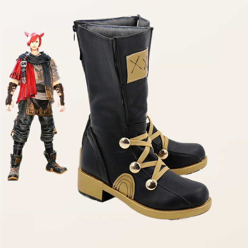 

Game Final Fantasy XIV FF14- G‘raha Tia Cosplay Shoes Boots Halloween Christmas Party PU Leather Boots