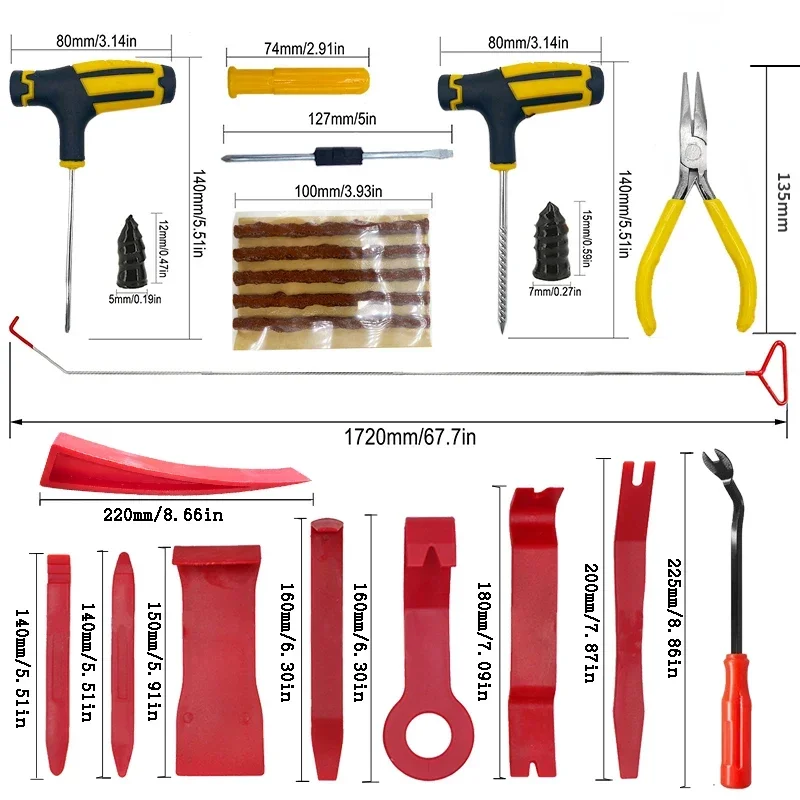 New Car Wedge Pump Locksmith Thickened Door Repair Air Cushion Emergency Open Unlock Tool Kit With Long Reach Grabber