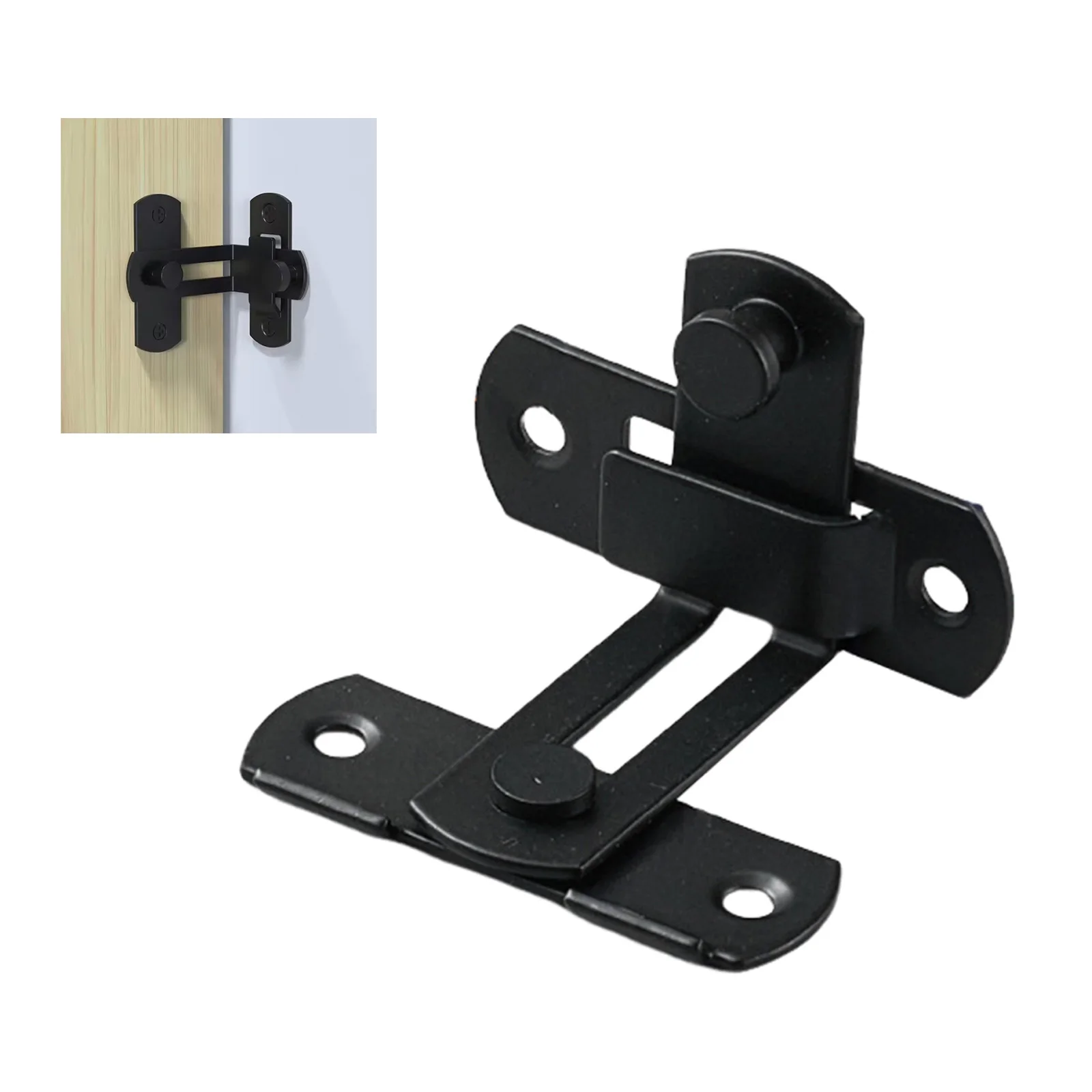 Stainless Steel Door Latch Hook 90 Degree Lock for Sliding Barn Pet Cage Doors Security Catch Home Use