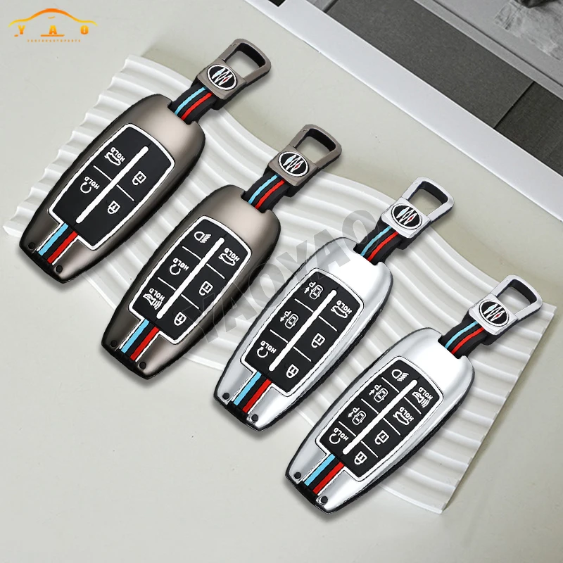 

For Hyundai Genesis GV70 GV80 GV90 2020 2021 2022 Zinc Alloy +Mental Car Key Case Cover