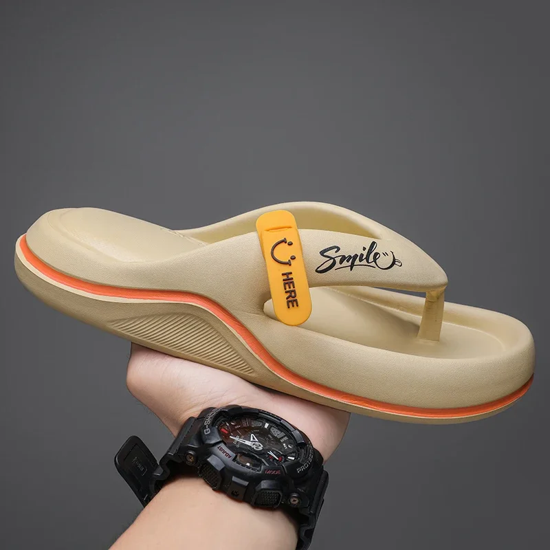 Men's Platform Flip Flops Summer Soft Sole EVA Slippers for Man Outdoor Casual Beach Shoes Home Non-slip Bathroom Slides Sandals image 4