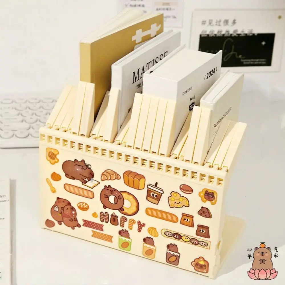 

Cartoon Piano Key Shaped Book Stand Thickened Partitioned Bookend Capybara PP Bookrack School Office