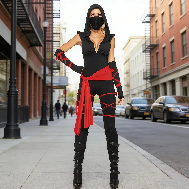

Halloween Costumes Ninja For Couples Ninjas Jumpsuit Suit Japanese Anime Warrior Party Fancy Dress Carnival Party Outfit