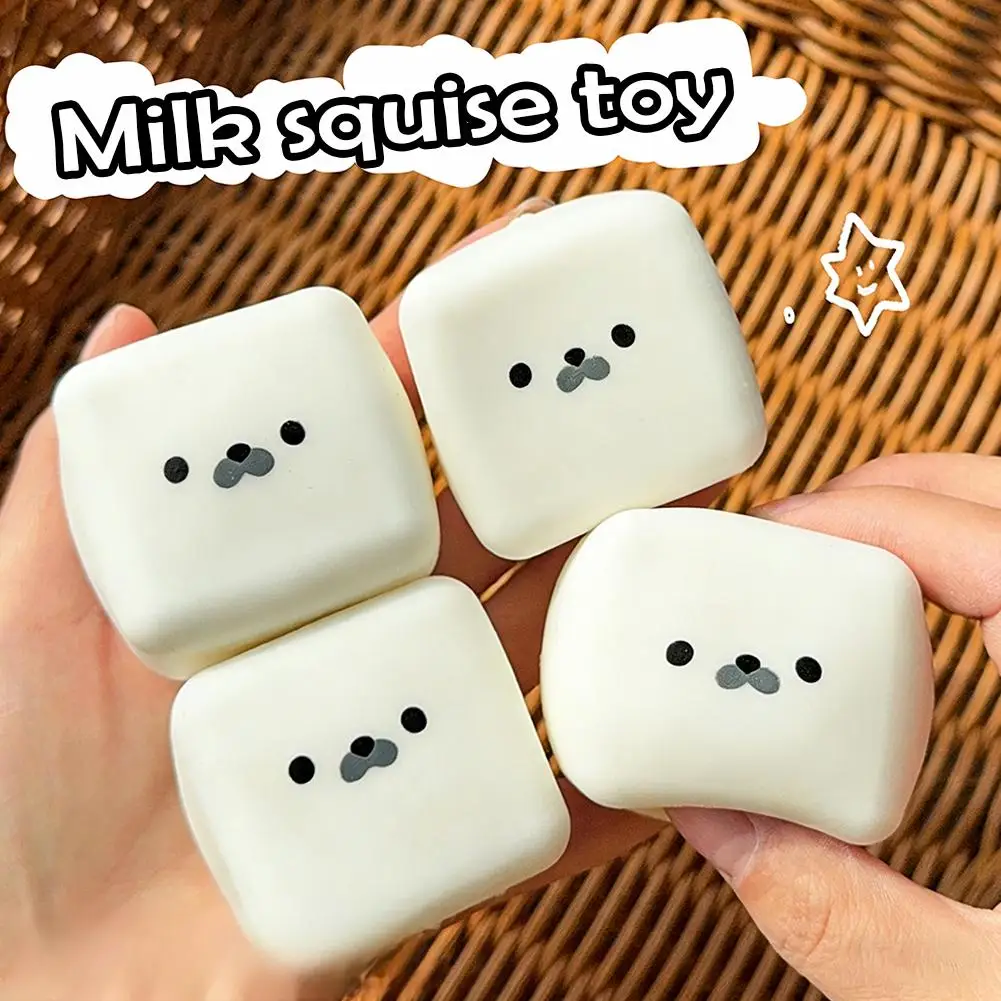 Cartoon Anime Figure Squishy Stress Relief Squeeze Toy Block Seal Design Cartoon Toys Rebound Decompression Toy Birthday Gifts