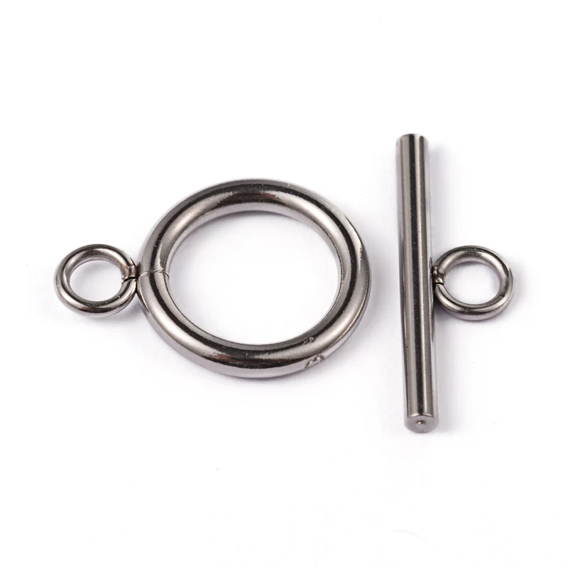 20 pezzi = 10 set) Anello in acciaio inossidabile 304 Chiusura a ginocchiera ganci per risultati di gioielli Tbars Accessori decorativi Toggle: 19x14x2mm