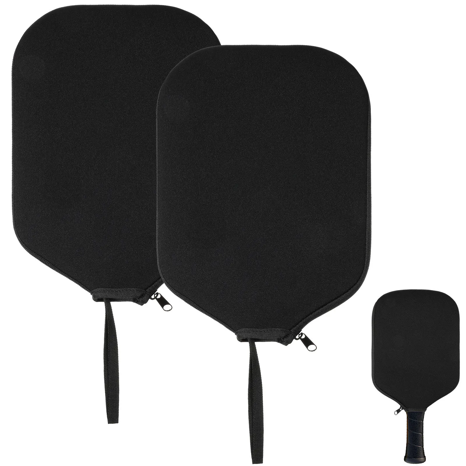 2Pcs Pickleball Paddle Case Rubber Sleeve Covers Portable Paddle Pouch Beach Tennis Racket Holder Protective Storage