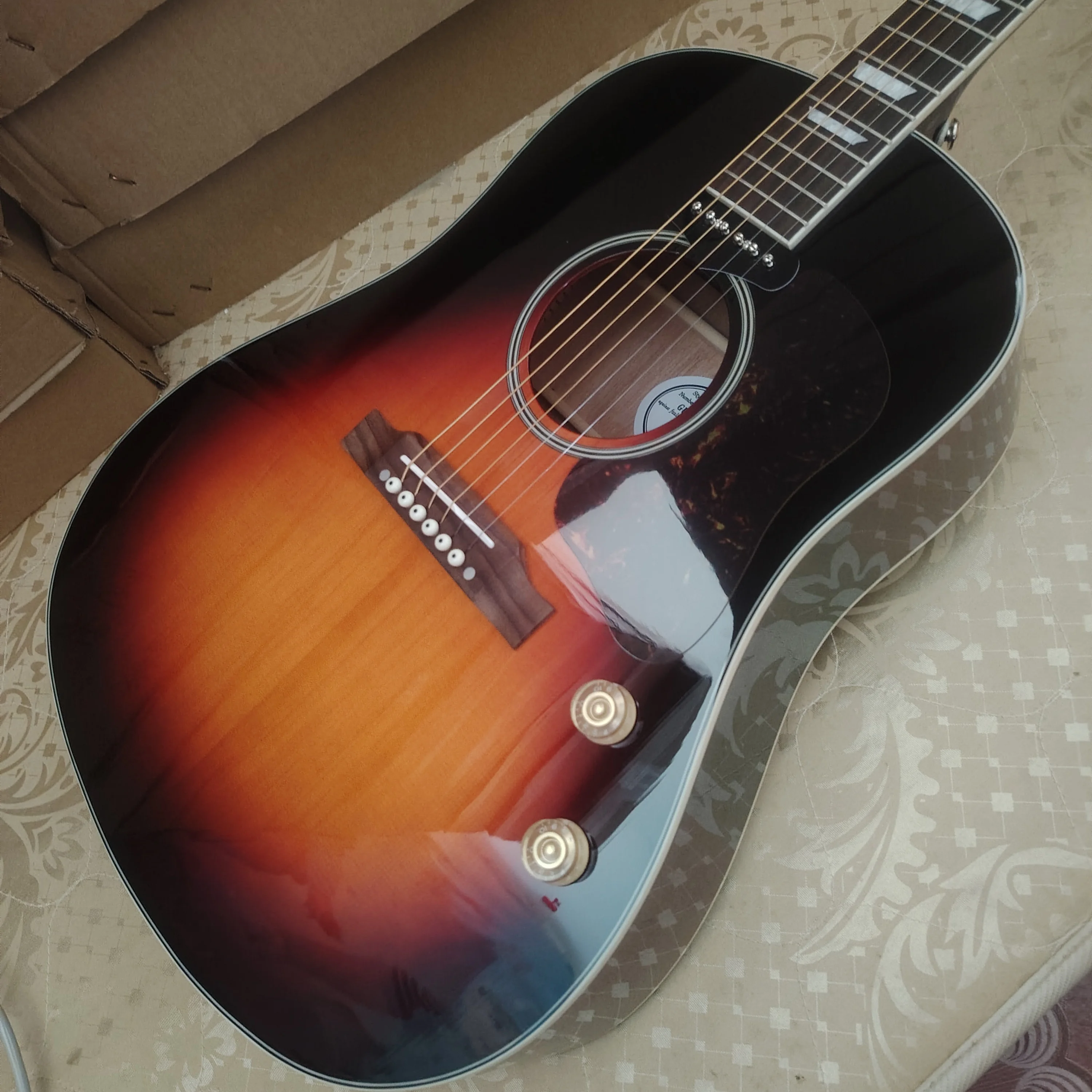 حار! 41 بوصة/301EQ/جيتار شعبي/قمة من خشب التنوب الصلب/لوحة أصابع من الخشب الأحمر/20 عمود صوت/J160E جيتار كهربائي أصلي/ #1