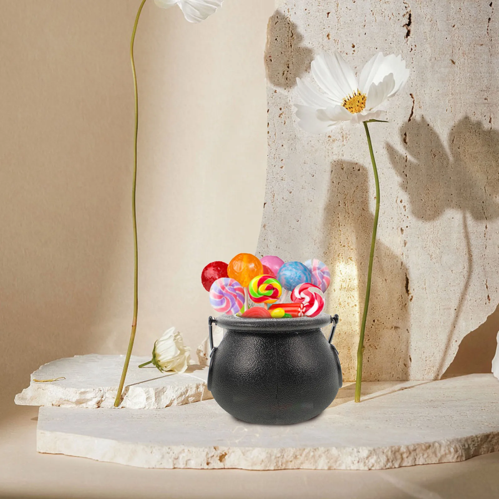 

8 pcs Witch Candy Jar Halloween Cauldron Plastic Party Decoration Hanging Prop For Bars Clubs Theme Events Candy Bucket Witches