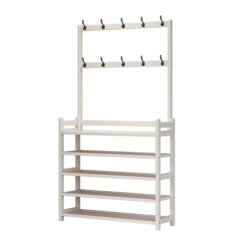 

Simple Nanzhu shoe and hat rack at the door, bedroom floor-to-ceiling hanging clothes, multi-layer household