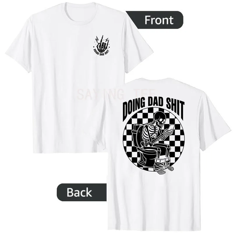 Lustiges Skelett-Toiletten-T-Shirt mit Vater-Sprüchen Y2K Herrenmode Skelett-Vater Grafik Sarkastisches Spruch-T-Shirt Ehemann Neuheit Geschenk – Detail 12