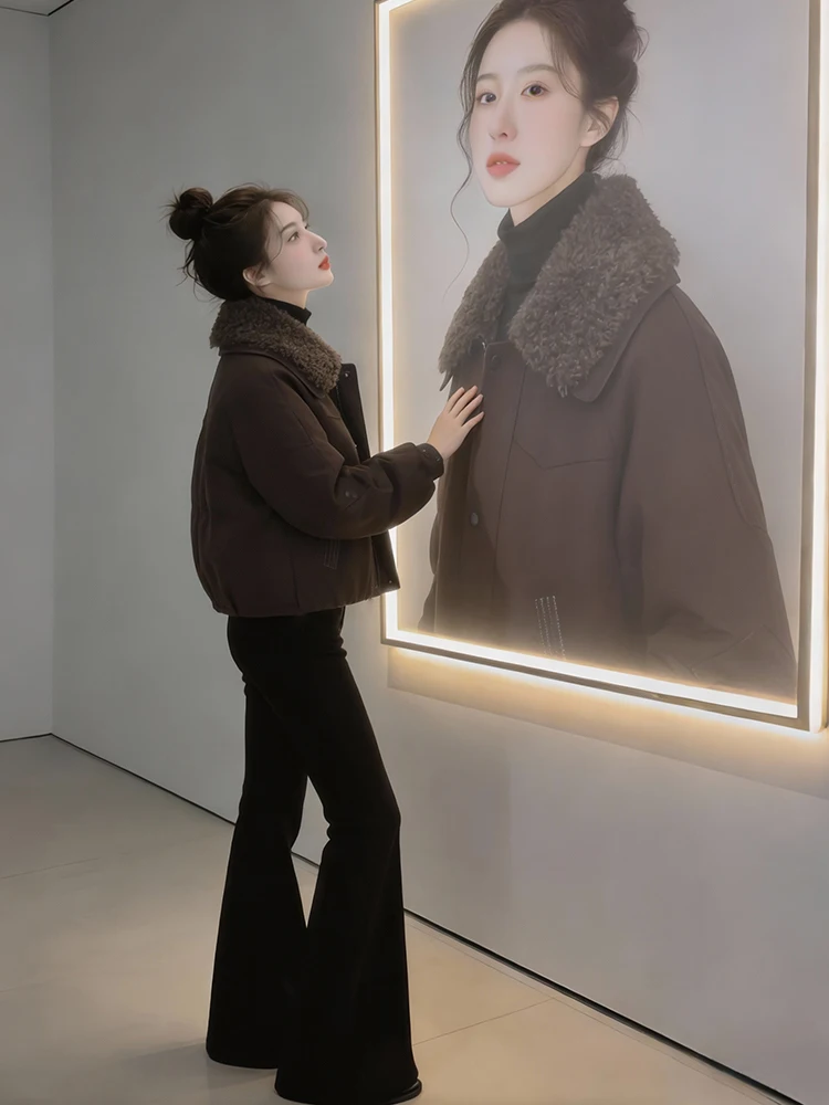 

Warm Thiened ort down Jaet Women's Sli Commute Korean Version Loose Fit Polyester Fiber Fillings Winter Outerwear