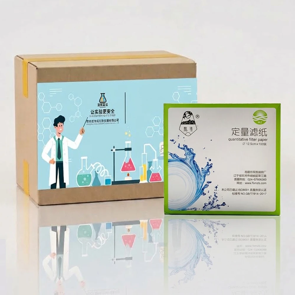 100pcs/pack Fast/Medium/Slow speed quantitative filter paper for lab funnel use Dia 7/9/11/12.5/15/18cm