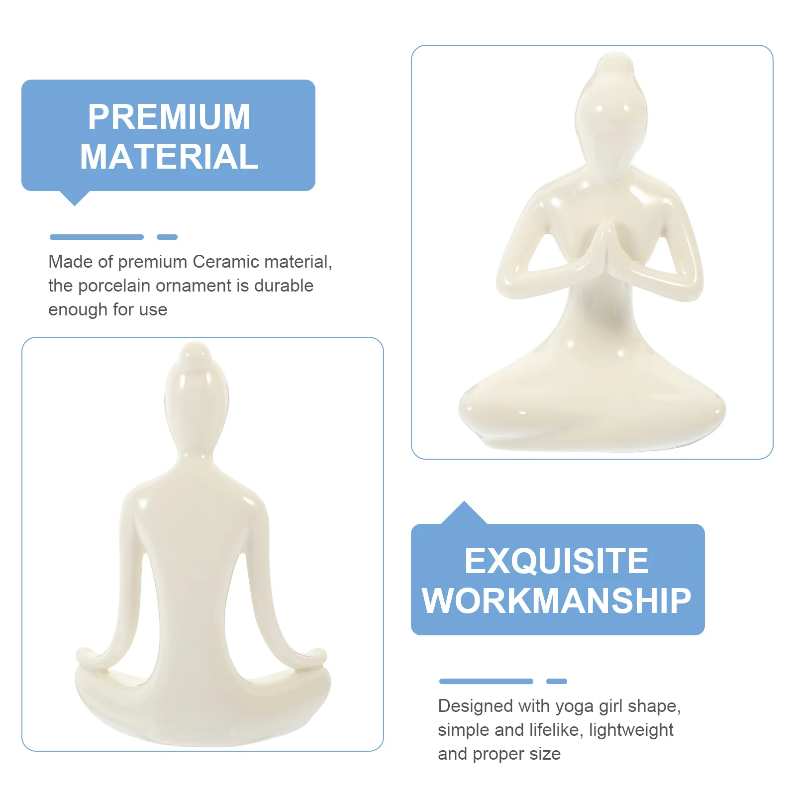 

Elegant Porcelain Yoga Statue Abstract Ceramic Decor for Tabletop Shelves Countertop Home Study Decoration Artistic Craft Gift