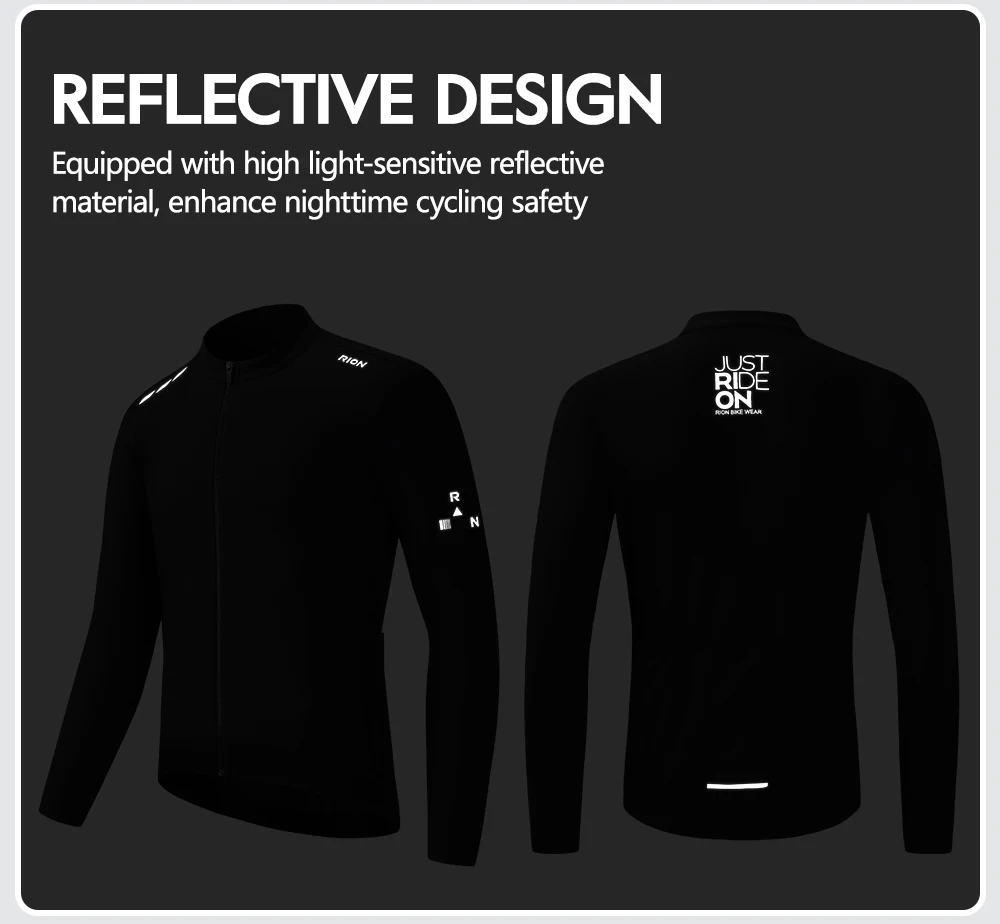 RION Fahrradtrikot Herren Langarm-Shirts MTB Fahrradbekleidung UPF 50+ Sonnenschutz Fahrradkleidung Winddichte Herbstbekleidung – Detail 6
