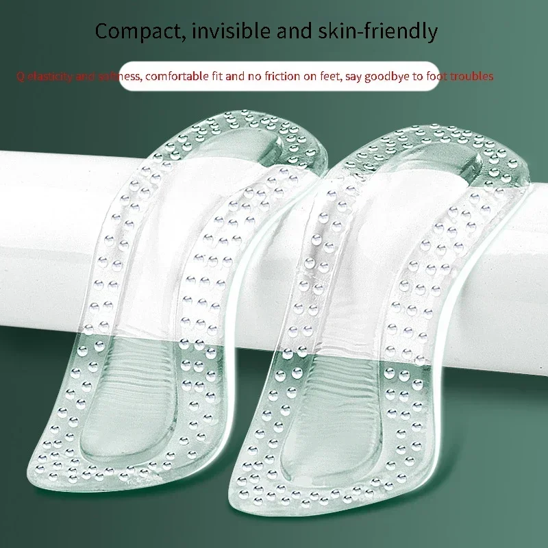 Protetores de calcanhar de gel de tamanho ajustável, almofada de silicone antiderrapante para sapatos de salto alto, palmilhas de cuidados com os pés, 1 par/2 pares