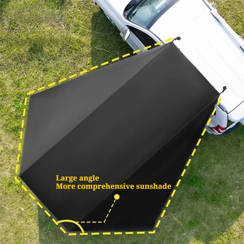 SUV Car Rear Tent Black Coating Tailgate Awning Sun Shade Canopy Waterproof Outdoor Camping Trunk Tent