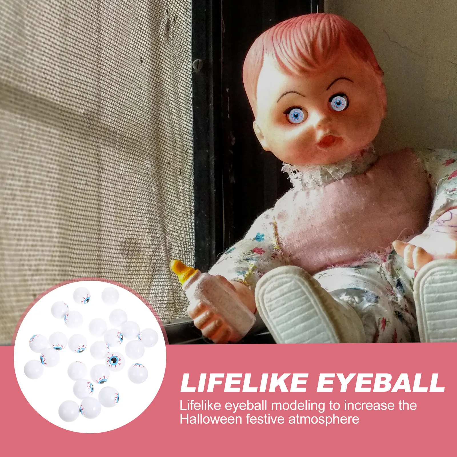 

24Pcs Halloween Eyeballs Scary Bouncy Fake Eyeball Props Realistic Plastic Halloween Party Prank Decorations Horror Accessories