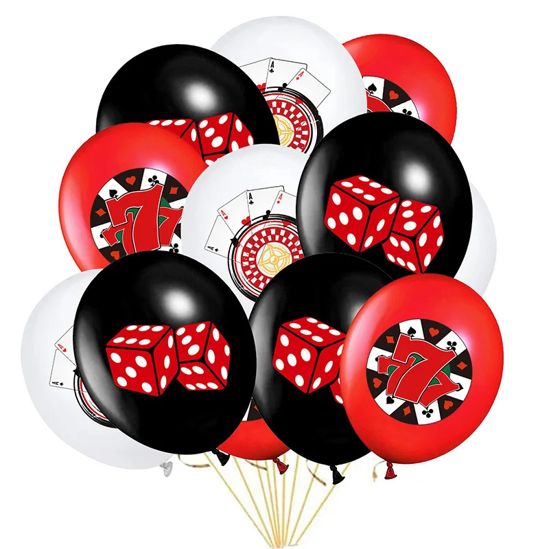 10Pcs Casino Party Decoration Poker Latex Balloon Playing Card Night Balloons for Las Vegas Casino Theme Birthday Party Supplies - view 2
