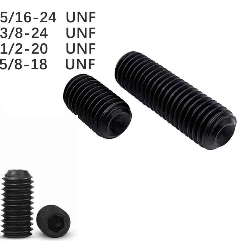 10pcs 5/16-24  3/8-24  1/2-20 5/8-18 UNF  American Fine Tooth Concave Flat End Fixed Hexagon Socket 12.9 Grade