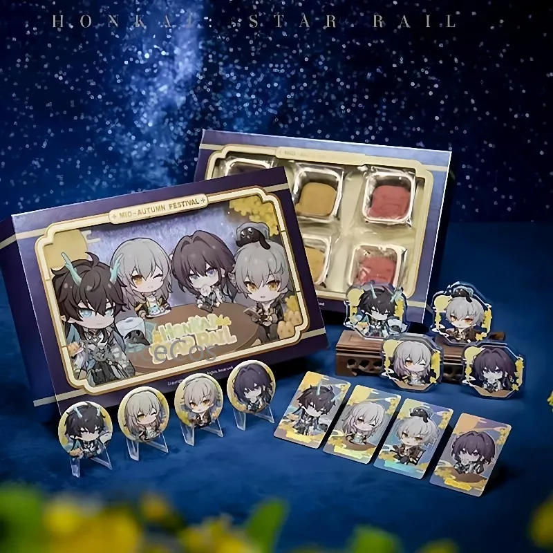 

Официальный коллекционный набор Honkai: Star Rail: акриловая наклейка на холодильник, значок, карточка, подарочная коробка с Руань Мэй и Дань Хэн Имбибитор Лунае Стелле