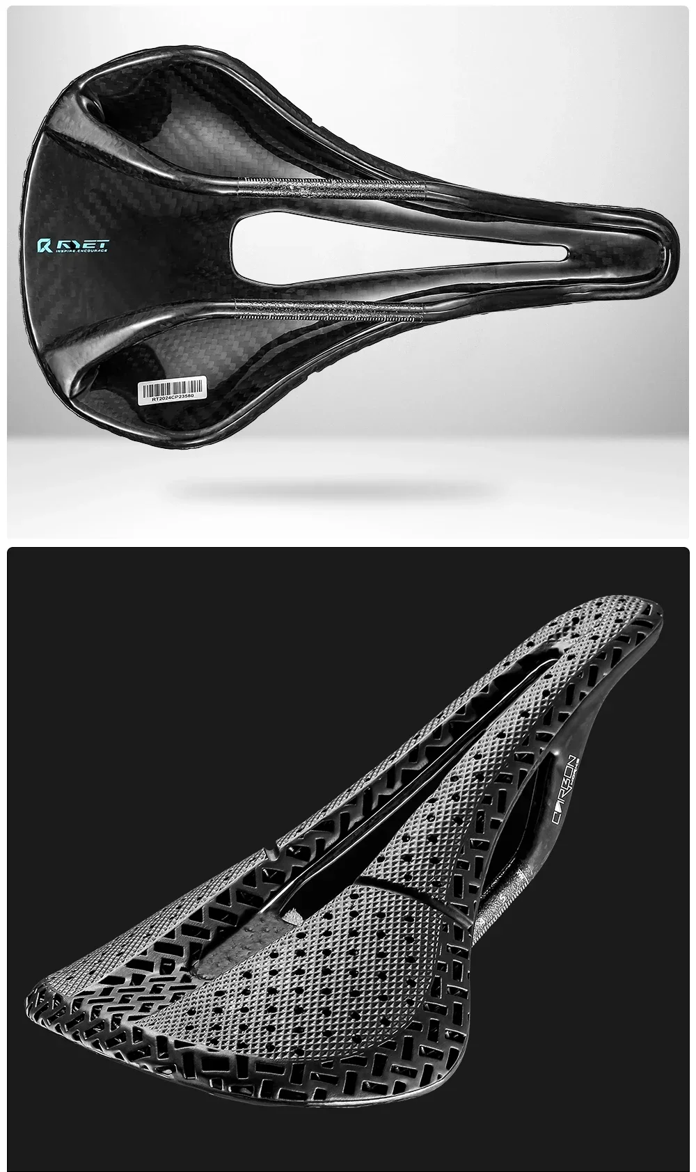 RYET T88 3D-Gedruckter Carbon-Fahrradsattel 240*143mm 7x9mm Ovale Schienen Ultraleichter MTB Gravel Rennradsitz Erschwinglich Hochwertig – Detail 17