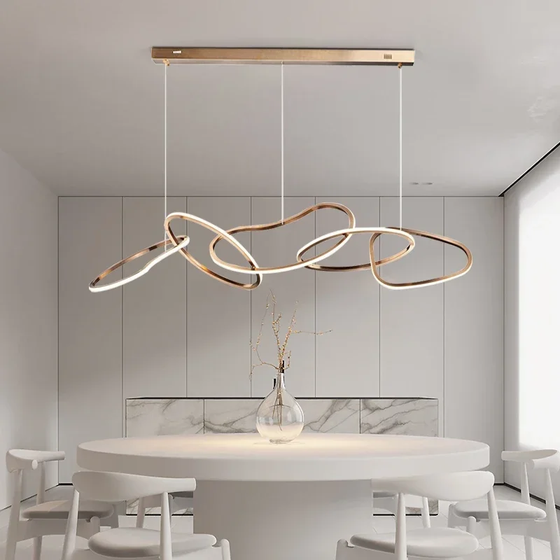 

Modern Minimalist Circle LED Chandeliers Creativity Ring Living Dining Bedroom Pendant Lamps Room Decor Lustre Lighting Fixtures