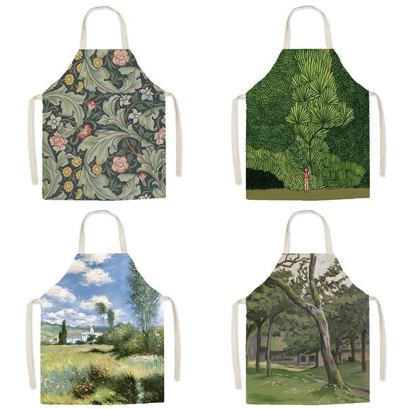Nordic Ins Style Fresh Linen Home Kitchen Waist Parent-Child Cooking Studio Smock Sleeveless Apron - view 2