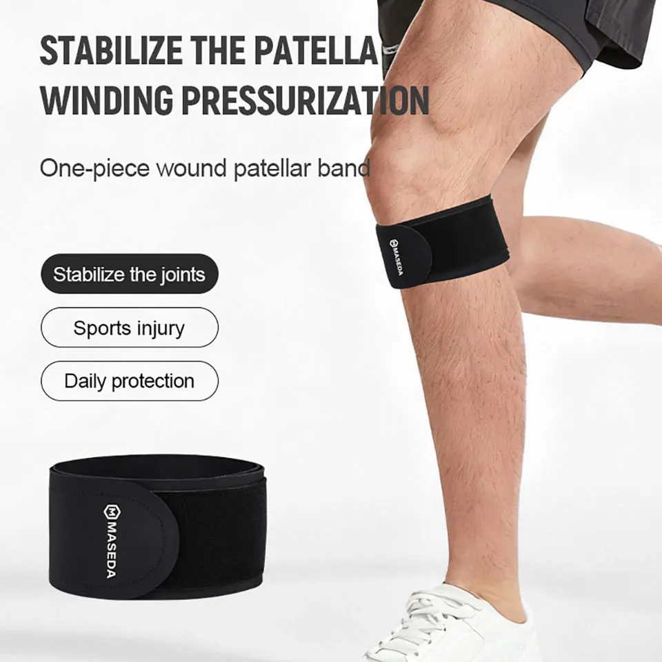 GOBYGO 1/2Pcs Patella Strap Wrapping Pressure Honeycomb Anti Slip Lightweight Breathable Running Fitness Cycling Men Women