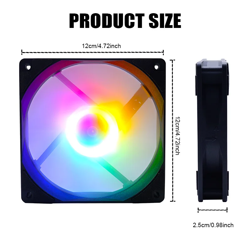 MANMU 120mm Computer pc Case Fan Gaming Cooling Cpu Gaming pc Cooling Fan
